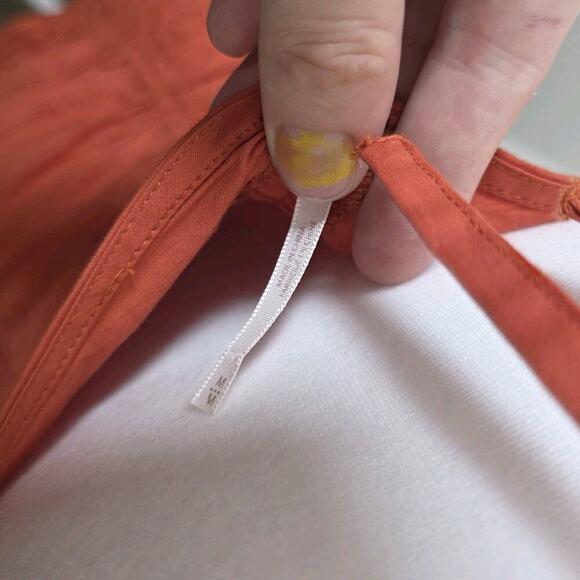 Free People Orange Button Up Scrunch Hold On Halter Mini Dress Size Medium - Picture 6 of 8